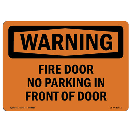 Fire Door No Parking Bilingual