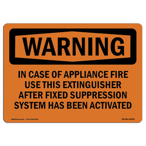 In Case Of Appliance Fire Use This