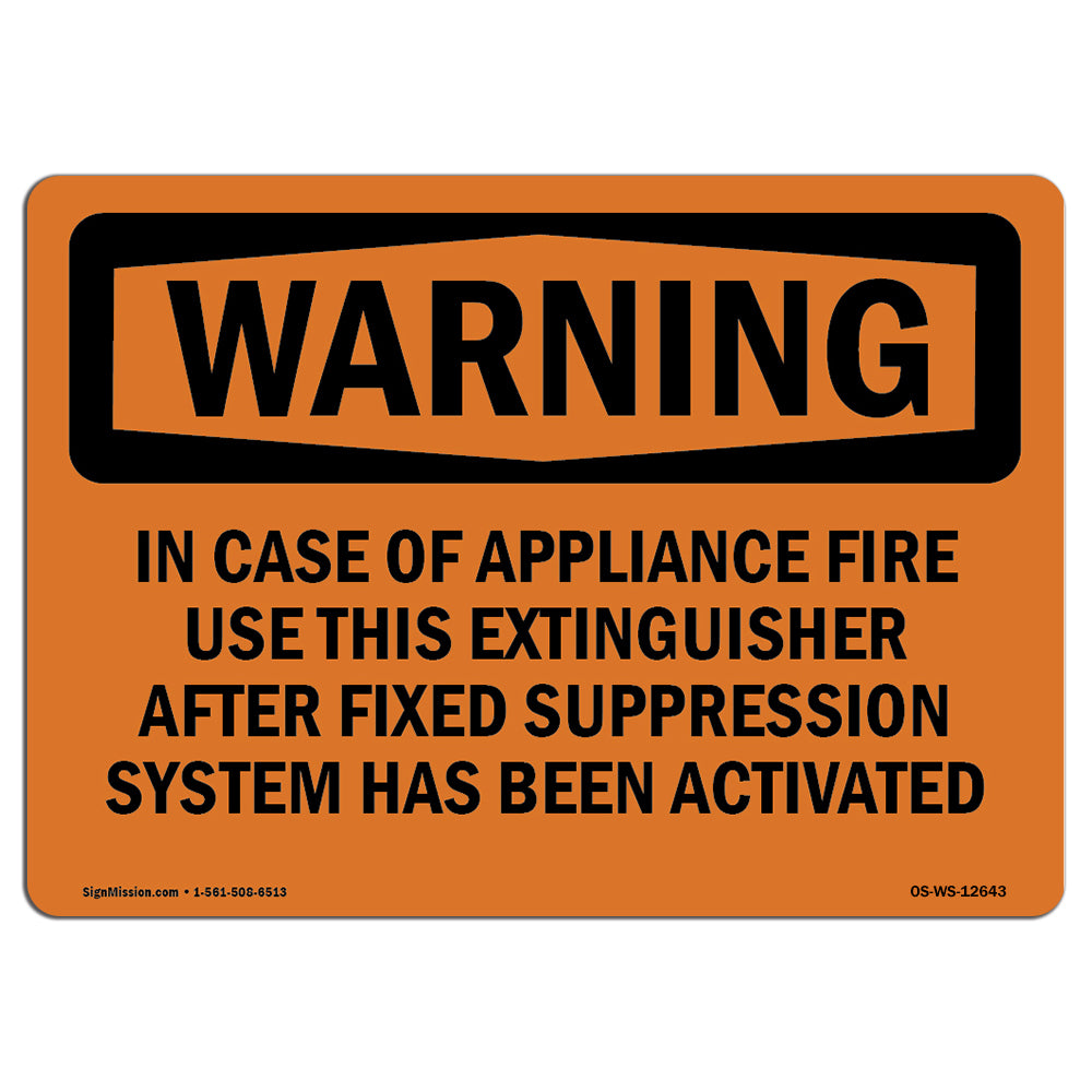 In Case Of Appliance Fire Use This