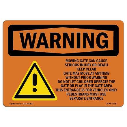 Moving Gate Can Cause Serious Injury