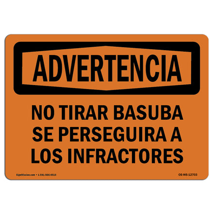 No Dumping Violators Prosecuted Spanish