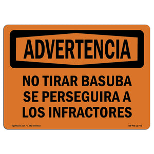 No Dumping Violators Prosecuted Spanish