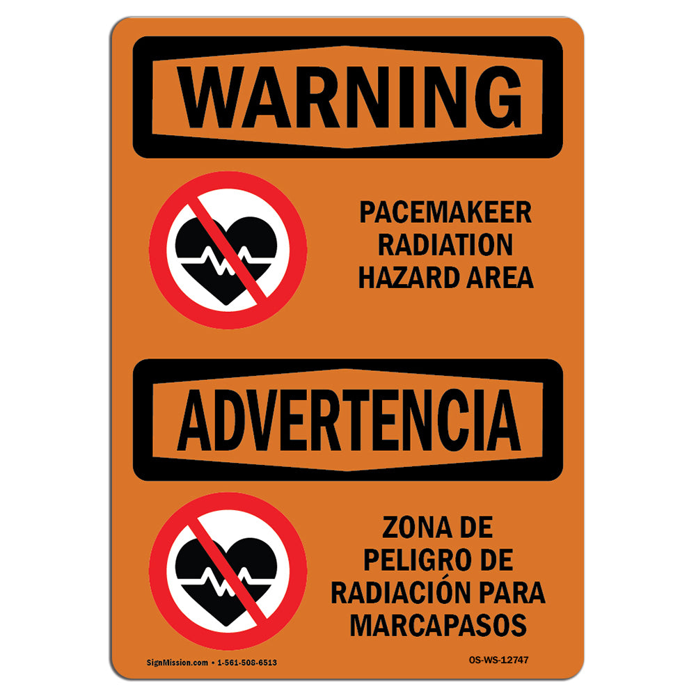 Pacemaker Radiation Hazard Area Bilingual