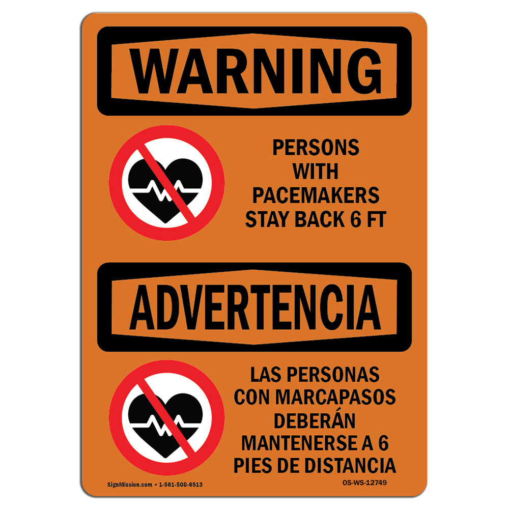 Pacemakers Stay Back 6 Ft Bilingual