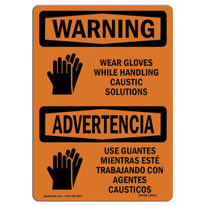 Wear Gloves Handling Caustic Solutions