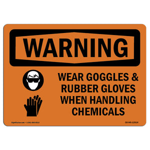 Wear Goggles And Rubber Gloves Bilingual