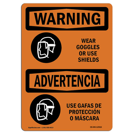 Wear Goggles Face Shield Bilingual