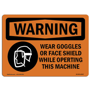 Wear Goggles Face Shield Operating Machine