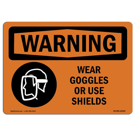 Wear Goggles Face Shield Bilingual