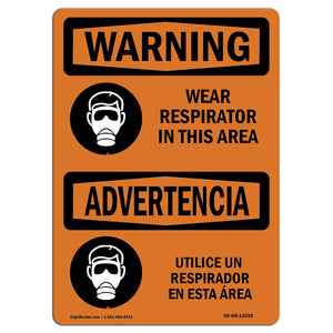 Wear Respirator In This Area Bilingual