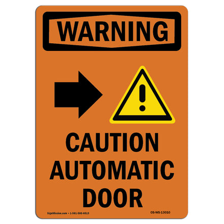 Caution Automatic Door [Right Arrow] With Symbol