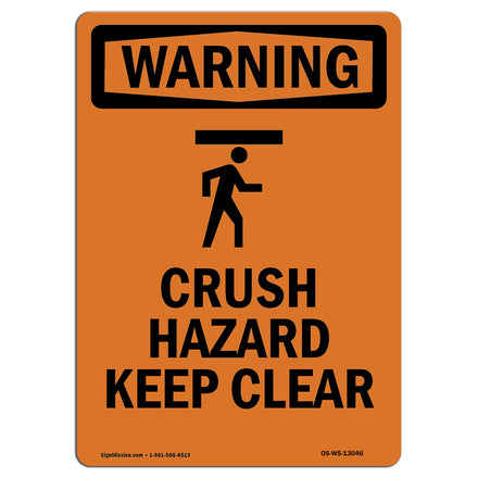 Crush Hazard Keep Clear With Symbol