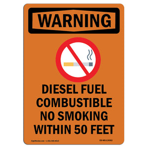 Diesel Fuel Combustible No Smoking With Symbol