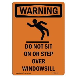 Do Not Sit On Or Step Over Windowsill With Symbol