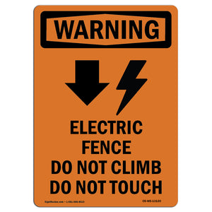 Electric Fence Do Not Climb With Symbol