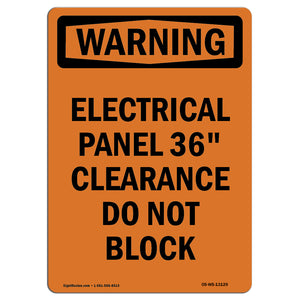 Electrical Panel 36 Clearance Do Not Block