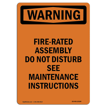 Fire-Rated Assembly Do Not Disturb See Maintenance