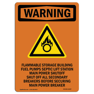 Flammable Storage Building Fuel With Symbol