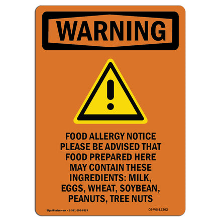 Food Allergy Notice Please Be With Symbol