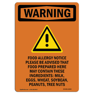 Food Allergy Notice Please Be With Symbol