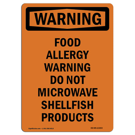 Food Allergy Warning Do Not Microwave Shellfish