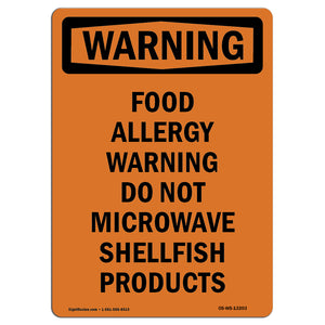 Food Allergy Warning Do Not Microwave Shellfish