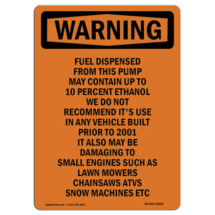 Fuel Dispensed From This Pump May Contain