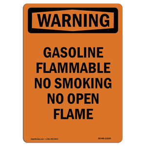 Gasoline Flammable No Smoking No Open Flame