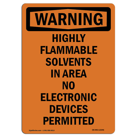 Highly Flammable Solvents In Area No Electronic