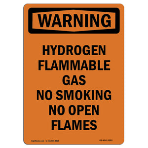 Hydrogen Flammable Gas No Smoking No Open Flames