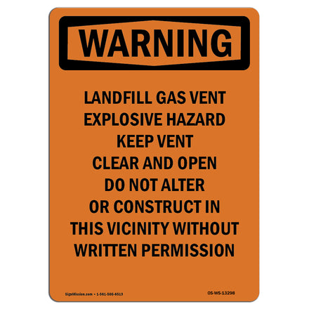 Landfill Gas Vent Explosive Hazard Keep