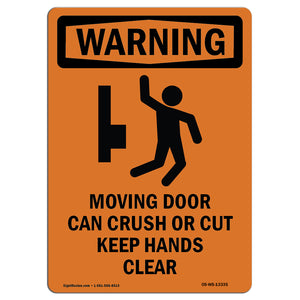 Moving Door Can Crush Or Cut With Symbol