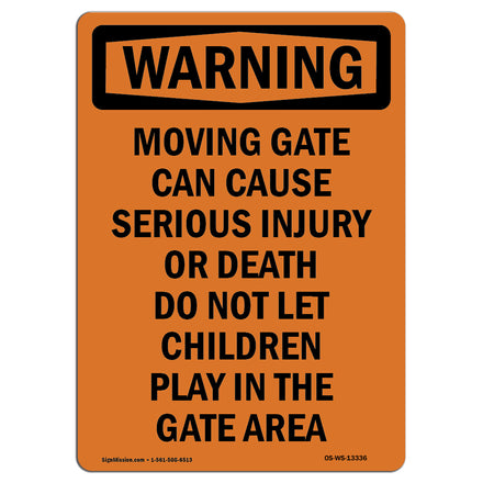 Moving Gate Can Cause Serious Injury Or