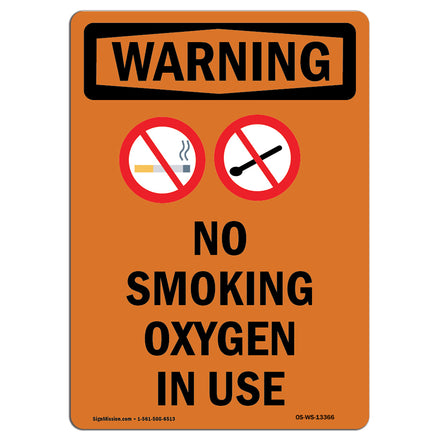 No Smoking Oxygen In Use Bilingual