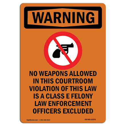 No Weapons Allowed In This Courtroom