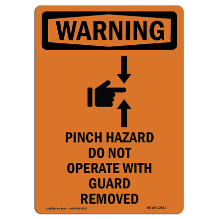 Pinch Hazard Do Not Operate With Symbol