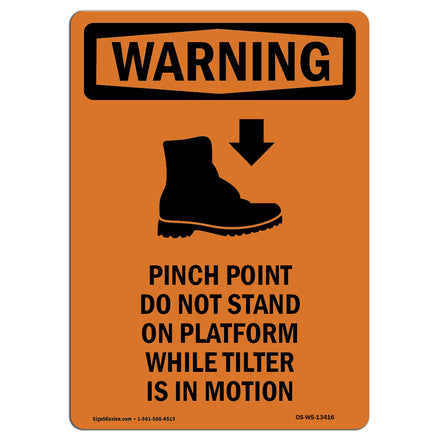 Pinch Point Do Not Stand On With Symbol