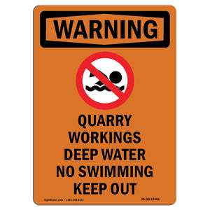 Quarry Workings Deep Water No With Symbol