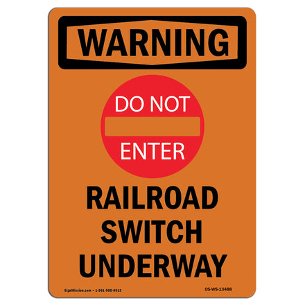 Railroad Switch Underway With Symbol