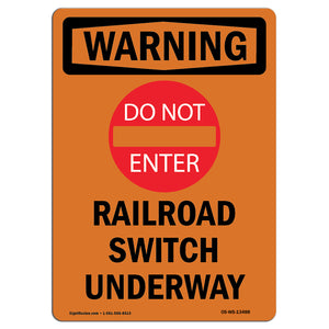 Railroad Switch Underway With Symbol