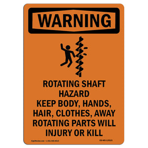 Rotating Shaft Hazard Keep Body, With Symbol