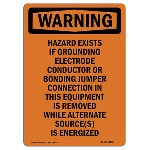 Shock Hazard Exists If Grounding Electrode