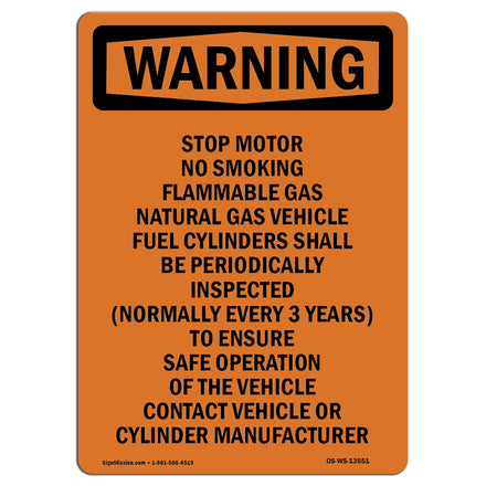 Stop Motor No Smoking Flammable Gas Natural