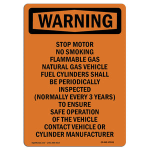 Stop Motor No Smoking Flammable Gas Natural