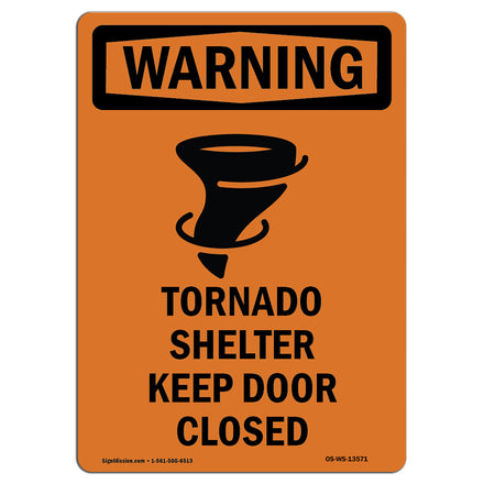 Tornado Shelter Keep Door Closed With Symbol