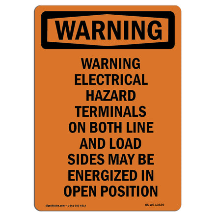 Warning Electrical Hazard Terminals On Both