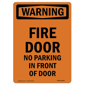 Fire Door No Parking Bilingual