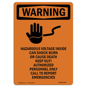 Hazardous Voltage Inside With Symbol