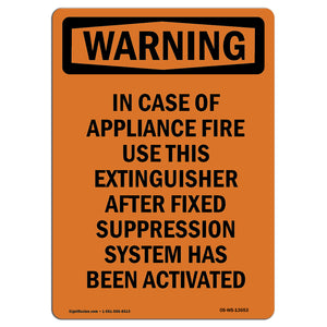 In Case Of Appliance Fire Use This