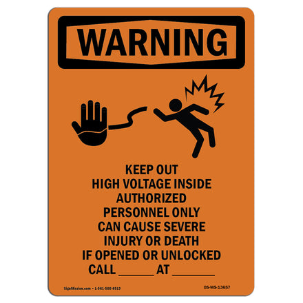 Keep Out High Voltage With Symbol